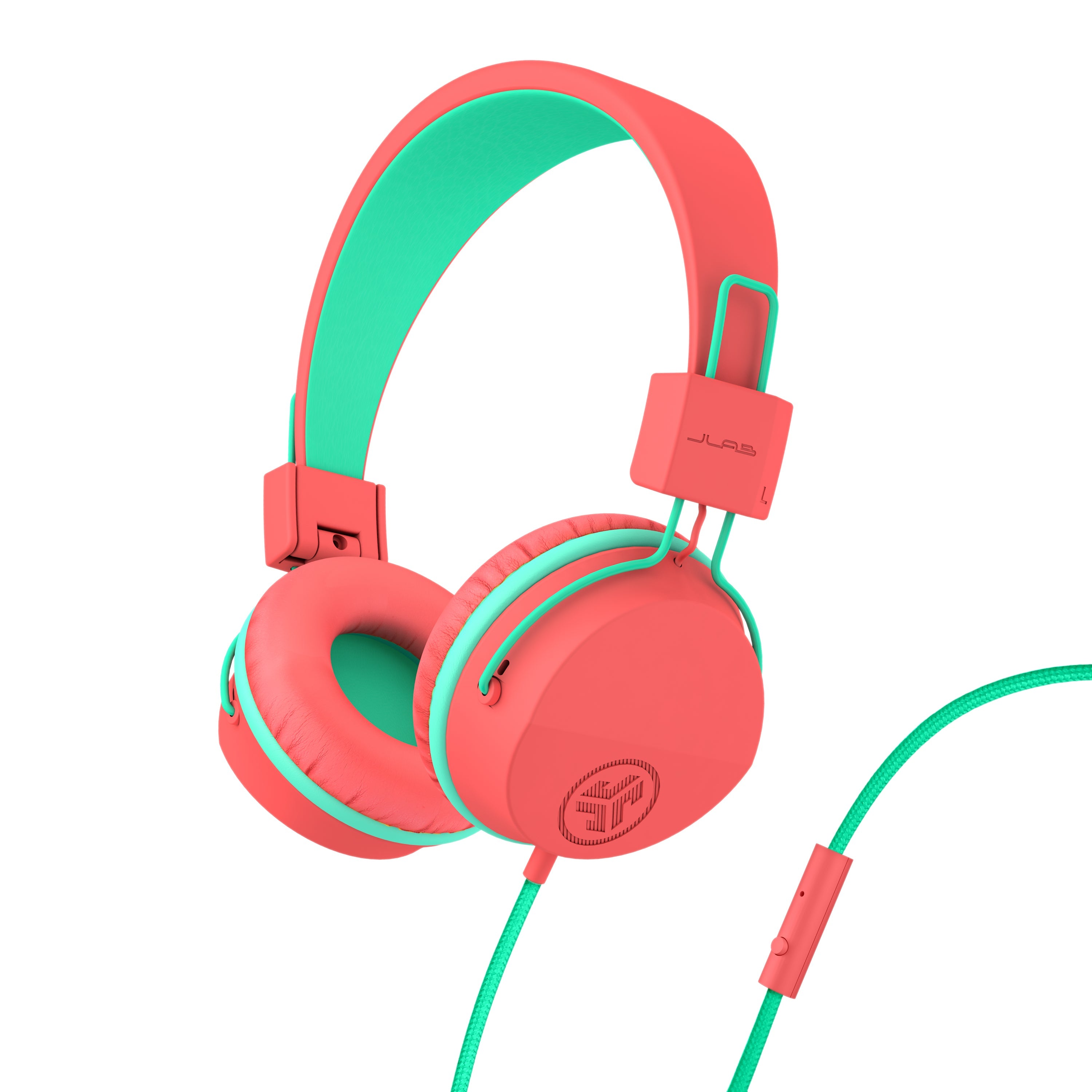 JBuddies Studio On-Ear Kids Wired Headphones Graphite/Blue - Peach/Mint